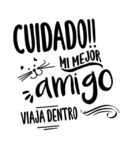 Pegatina Cuidado Amigo Viaja Dentro