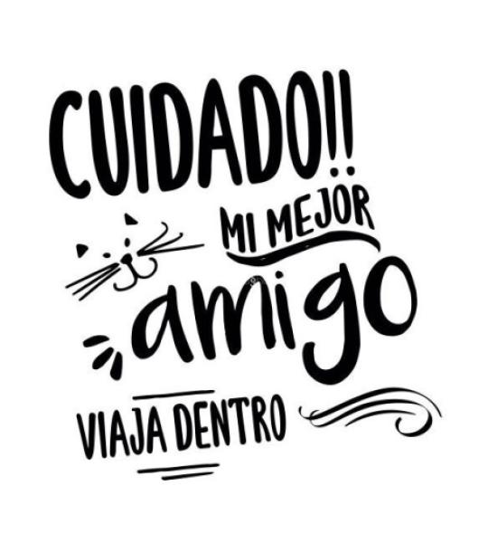 Pegatina Cuidado Amigo Viaja Dentro