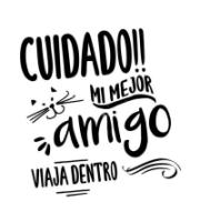 Pegatina Cuidado Amigo Viaja Dentro