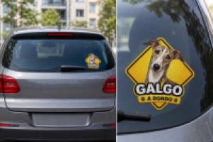 Pegatina "Galgo a bordo"