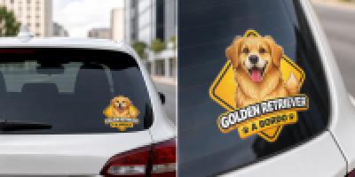 Pegatina "Golden Retriever a bordo"