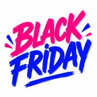 Vinilo Black Friday con pinceladas fucsia y azul