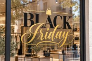 Vinilo Black Friday elegante dorado y negro
