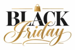 Vinilo Black Friday elegante dorado y negro