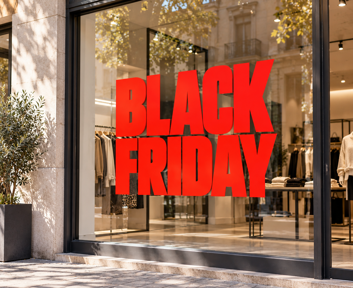 Vinilo Black Friday rojo impactante