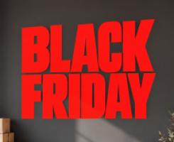 Vinilo Black Friday rojo impactante