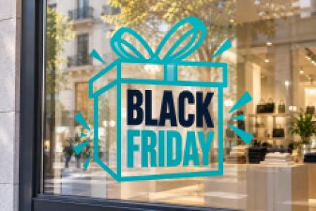 Vinilo Icono de regalo Black Friday en turquesa
