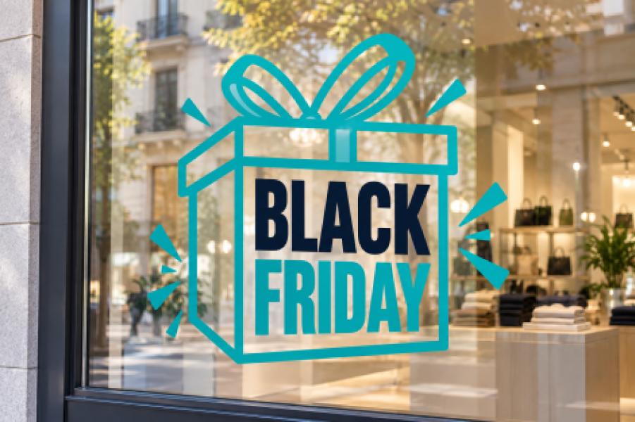 Vinilo Icono de regalo Black Friday en turquesa