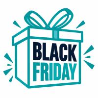 Vinilo Icono de regalo Black Friday en turquesa