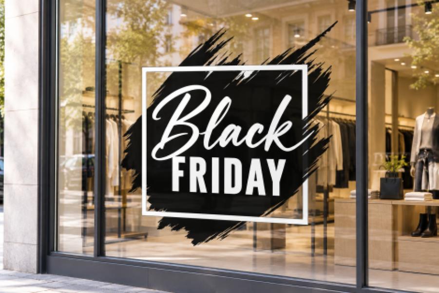 Vinilo Oferta Black Friday con pincelada negra