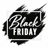 Vinilo Oferta Black Friday con pincelada negra
