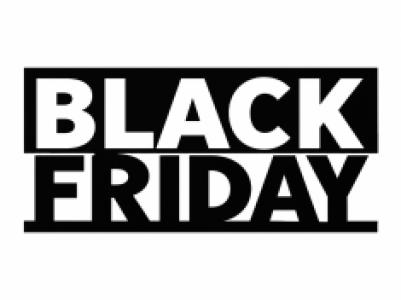 Vinilo Oferta Black Friday en blanco y negro