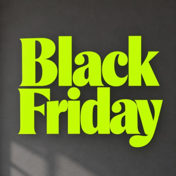 Vinilo Promoción Black Friday verde lima neón