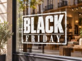 Vinilo Sello Black Friday vintage estampado