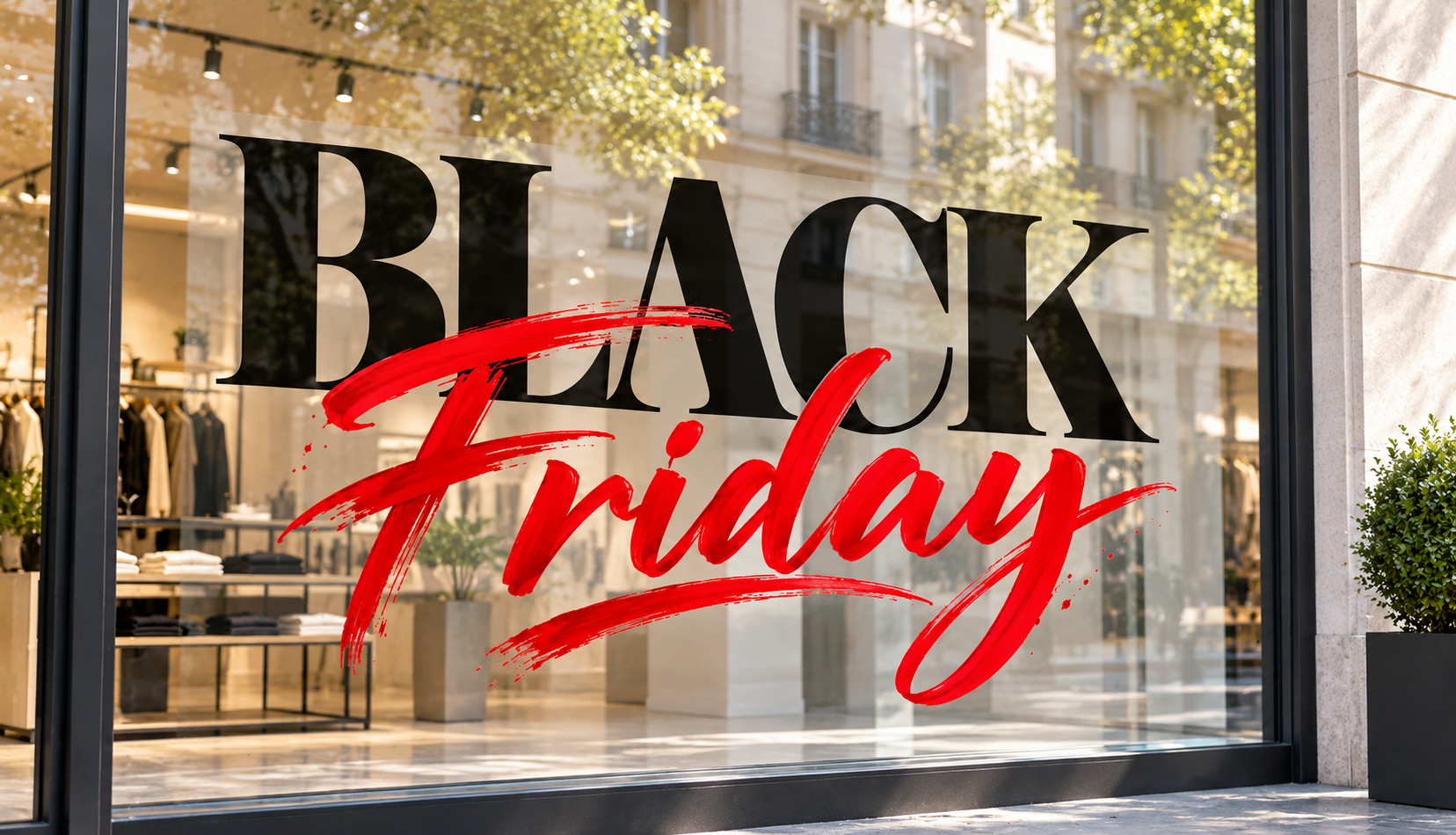Vinilo tipográfico Black Friday rojo y negro