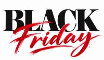 Vinilo tipográfico Black Friday rojo y negro