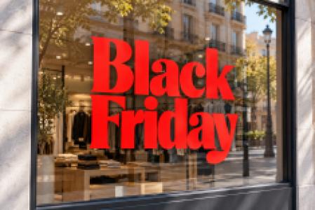 Vinilo tipográfico Black Friday rojo