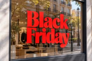 Vinilo tipográfico Black Friday rojo