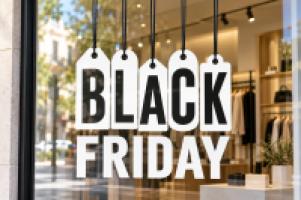 Vinilos colgantes Black Friday minimalistas