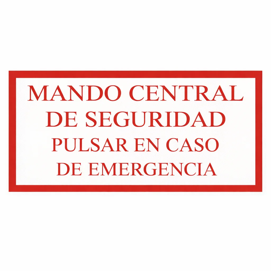 Adhesivo Mando Central de Seguridad