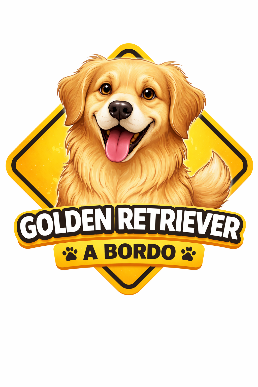 Pegatina "Golden Retriever a bordo"
