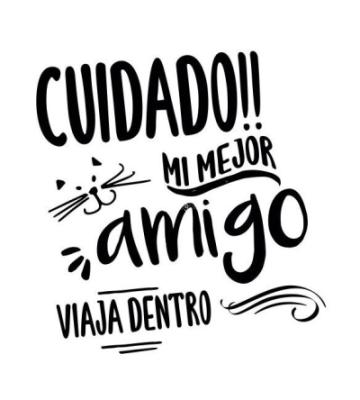 Pegatina Cuidado Amigo Viaja Dentro